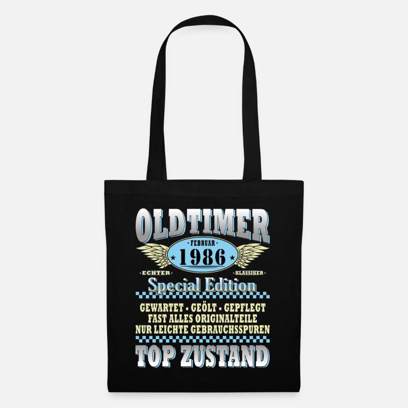 OLDTIMER 1986 LUSTIG 40 JAHRE GEBURTSTAG GESCHENK - Stoffbeutel - Schwarz