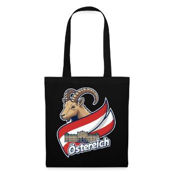 Ibex with Austria flag - Tote Bag - black - Front