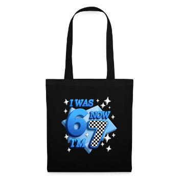 67 Six Sept À damier bleu J’étais Maintenant je suis - Sac en tissu - noir - Devant