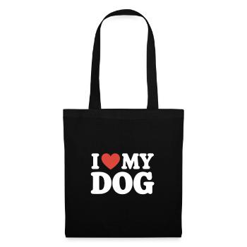 Ich liebe meinen Hund - Stoffbeutel - Schwarz - Vorne