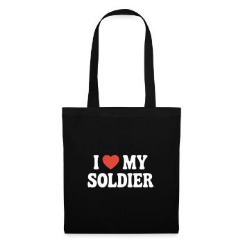 J’aime mon Soldat - Sac en tissu - noir - Devant