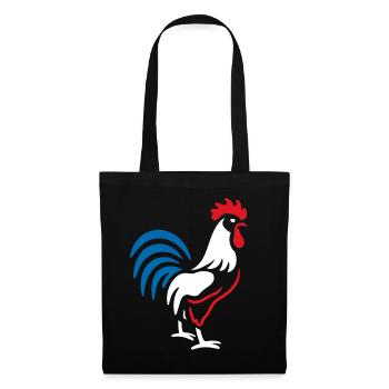 Coq vibrant bleu rouge - Sac en tissu - noir - Devant