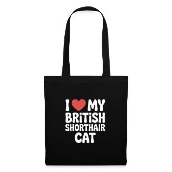J’adore mon chat britannique à poil court - Sac en tissu - noir - Devant