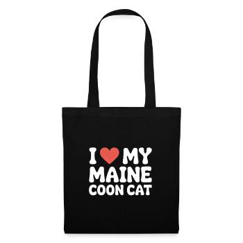 Ich liebe meine Maine Coon-Katze - Stoffbeutel - Schwarz - Vorne