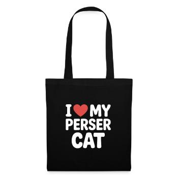 I love my Perser Cat - Stoffbeutel - Schwarz - Vorne