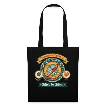 Handmade Comfort Crochet Vibes Only Stitch By - Tote Bag - black - Front