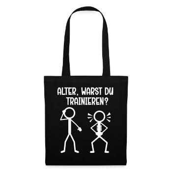 Un bonhomme allumette MEC, TU T’ENTRAÎNAIS ? Drôle - Sac en tissu - noir - Devant