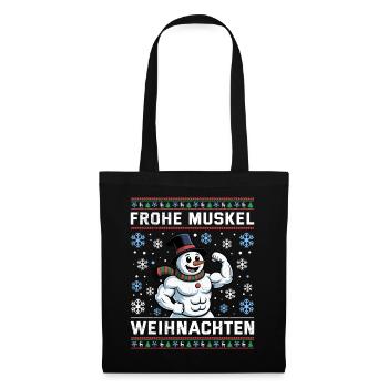 Gym MERRY MUSCLE CHRISTMAS Funny - Tote Bag - black - Front