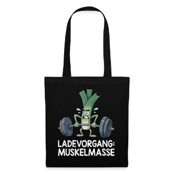 Gewichtheber LADEVORGANG MUSKELMASSE Lustig - Stoffbeutel - Schwarz - Vorne