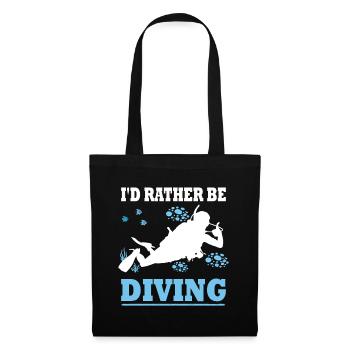 I'd rather be diving - Diver Saying Gift - Tote Bag - black - Front