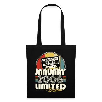 Retro-Geburtstagsgeschenk im Januar 2006 - Stoffbeutel - Schwarz - Vorne