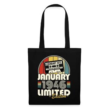 Vintage 1946 January Retro Birthday Gift - Tote Bag - black - Front