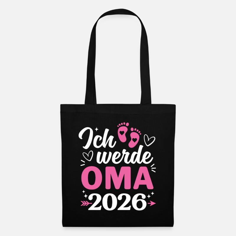 Ich Werde Oma 2026 Schwangerschaftsverkündung - Stoffbeutel - Schwarz