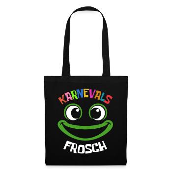 Karnevals Frosch | buntes Faschings Kostüm - Stoffbeutel - Schwarz - Vorne