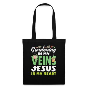 Gartenarbeit Meine Venen Jesus Pflanzenliebhaber - Stoffbeutel - Schwarz - Vorne