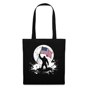 Bigfoot Lune Bigfoot patriotique drôle pour le 4e anniversaire - Sac en tissu - noir - Devant