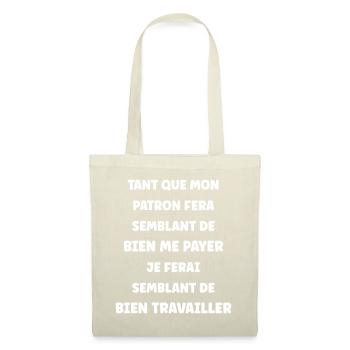 Semblant de travailler - Sac en tissu - nature - Devant
