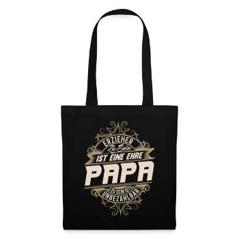 Erzieher Papa - Stoffbeutel - Schwarz - Vorne