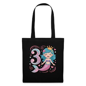 Mermaid 3rd Birthday 3 Years - Tote Bag - black - Front