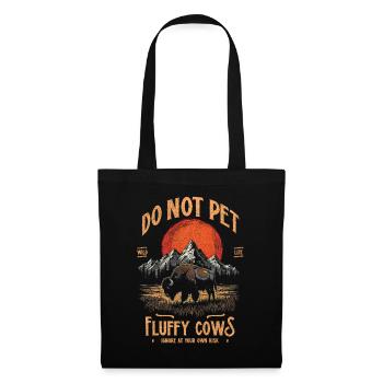 Les bisons vintage ne caressent pas les vaches duveteuses Bizons drôles - Sac en tissu - noir - Devant