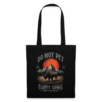 Les bisons vintage ne caressent pas les vaches duveteuses Bizons drôles - Sac en tissu - noir - Devant