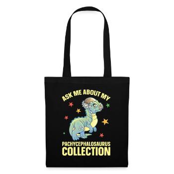 Pachycephalosaurus Stuffed Animal Plush Dinosaur - Tote Bag - black - Front