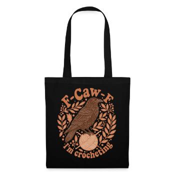 Drôle d’amateur au crochet F caw f Je crochète du fil - Sac en tissu - noir - Devant