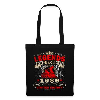 Cadeau du 40e anniversaire Motocycliste 1986 - Sac en tissu - noir - Devant