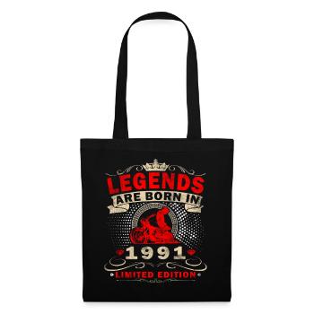 35th Birthday Gift Motorcyclist 1991 - Tote Bag - black - Front