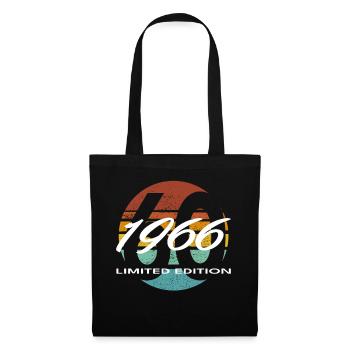 60e anniversaire 1966 cadeau pour hommes et femmes - Sac en tissu - noir - Devant