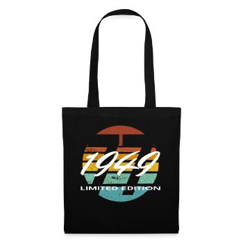 77e anniversaire 1949 cadeau pour hommes et femmes - Sac en tissu - noir - Devant