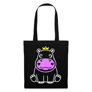 Hippopotame avec le prince héritier Princesse - Sac en tissu - noir - Devant