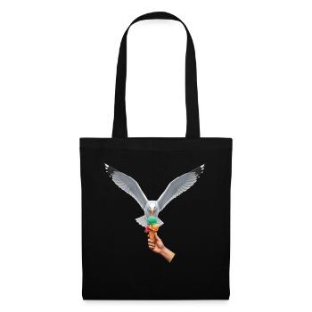 Lustige Möwe Stiehlt Eiscreme - Tote Bag - black - Front