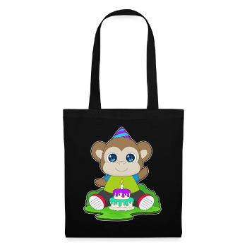 Monkey Birthday Cake - Tote Bag - black - Front
