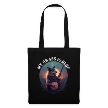 Banjo Playing Dog My Grass Is Blue - Tote Bag - black - Front