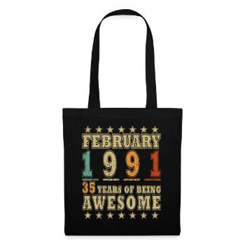 Février 1991 - Jubilé 1991 Vintage février 1991 - Sac en tissu - noir - Devant