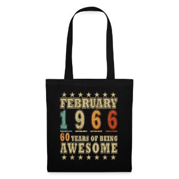 Anniversaire février 1966 Cadeau Vintage Limited - Sac en tissu - noir - Devant