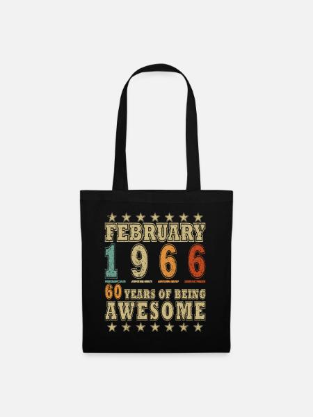 Geburtstag Februar 1966 Geschenk Vintage Limited - Stoffbeutel - Schwarz