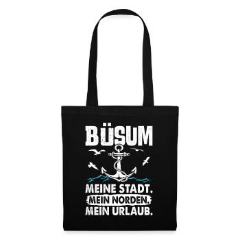BÜSUM MEINE STADT MEIN NORDEN MEIN URLAUB Lustig - Stoffbeutel - Schwarz - Vorne