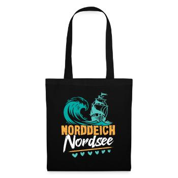 Vacances à la mer du Nord NORDDEICH OSTHOLSTEIN Fun - Sac en tissu - noir - Devant