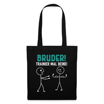 Stick Figure BROTHER TRAIN LEGS Funny - Tote Bag - black - Front