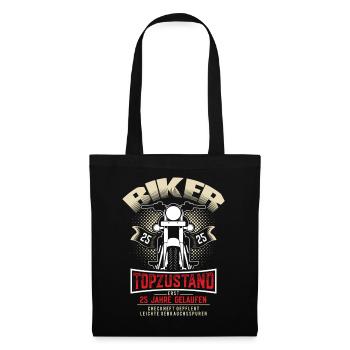 25th Birthday Motorcyclist Motorcycle - Tote Bag - black - Front