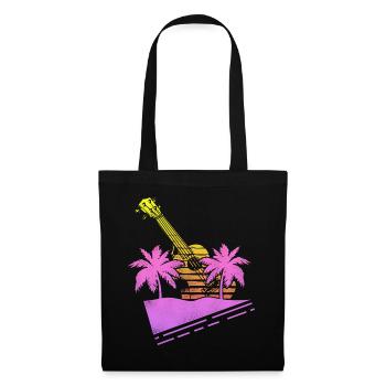 Hawaiian Ukulele Uke Retro 80s 90s - Tote Bag - black - Front