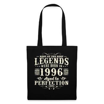 1996 Vintage Retro Geburtstagsgeschenk - Stoffbeutel - Schwarz - Vorne