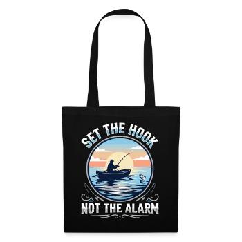 Accroche, pas l’alarme, pêcheur Spruch - Sac en tissu - noir - Devant