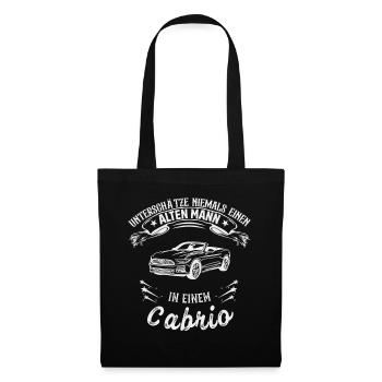 Old man with convertible senior cabriolet owner - Tote Bag - black - Front