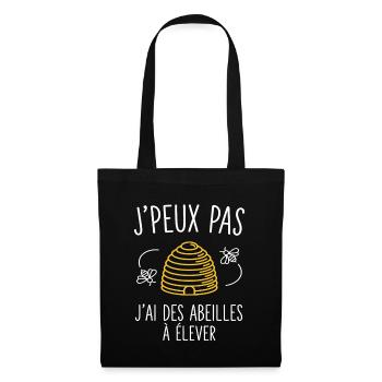 Je Peux Pas J'Ai Abeilles Apiculture Cadeau - Sac en tissu - noir - Devant