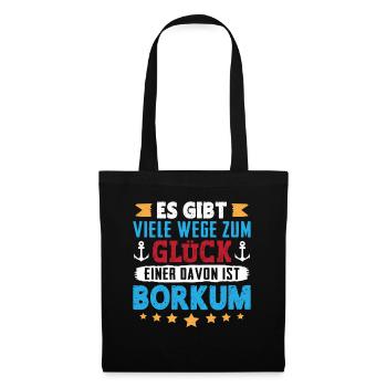 VACANCES EN MER DU NORD IL EXISTE DE NOMBREUSES FAÇONS DE FAIRE LE BONHEUR À BORKUM - Sac en tissu - noir - Devant