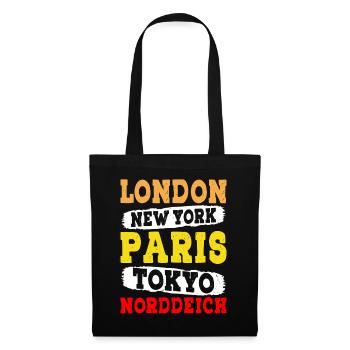 Vacances à la mer du Nord LONDRES NEW YORK PARIS TOKYO - Sac en tissu - noir - Devant