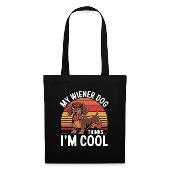 Mon chien saucissène pense en teckel cool et drôle - Sac en tissu - noir - Devant